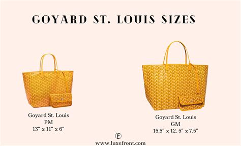 Goyard tote bag sizes